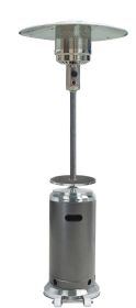 AZ Patio Heaters Outdoor Two-Toned Patio Heater in Stainless Steel and Hammered Silver