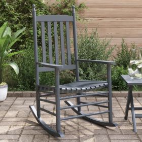 Rocking Chairs with Curved Seats 2 pcs Gray Solid Wood Poplar