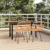 5 Piece Patio Dining Set Poly Rattan