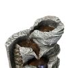 15.7inches inches Indoor Tabletop Water Fountain with Led Lights and Pump