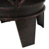 Rustic Fire Pit with Poker Œ16.5"21.3" Steel