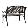 40.5" Outdoor Cast Aluminum Bench With Mesh Backrest Seat Surface