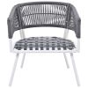 K&K 4-Piece Boho Rope Patio Furniture Set, Outdoor Furniture with Acacia Wood Table, Patio Conversation Set with Deep Seating & Thick Cushion for Back