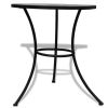 Bistro Table Black and White 23.6" Mosaic