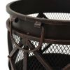 Rustic Fire Pit with Poker Œ16.5"21.3" Steel