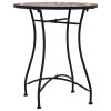 Mosaic Bistro Table Brown 23.6" Ceramic