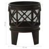 Rustic Fire Pit with Poker Œ16.5"21.3" Steel