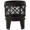 Rustic Fire Pit with Poker Œ16.5"21.3" Steel