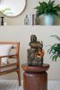15x14.1x26.4" Decorative Two-Tiered Water Fountain with Woodland Animal Design, Outdoor Fountain with Light and Pump