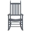 Rocking Chairs with Curved Seats 2 pcs Gray Solid Wood Poplar