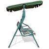 3 Seat Outdoor Patio Canopy Swing with Cushioned Steel Frame