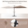 9.5 Feet Square Patio Cantilever Umbrella with 360¬∞ Rotation
