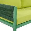 K&K 4-Piece Rope Patio Furniture Set, Outdoor Furniture with Tempered Glass Table, Patio Conversation Set Deep Seating with Thick Cushion for Backyard