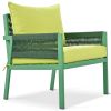 K&K 4-Piece Rope Patio Furniture Set, Outdoor Furniture with Tempered Glass Table, Patio Conversation Set Deep Seating with Thick Cushion for Backyard