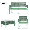 K&K 4-Piece Rope Patio Furniture Set, Outdoor Furniture with Tempered Glass Table, Patio Conversation Set Deep Seating with Thick Cushion for Backyard